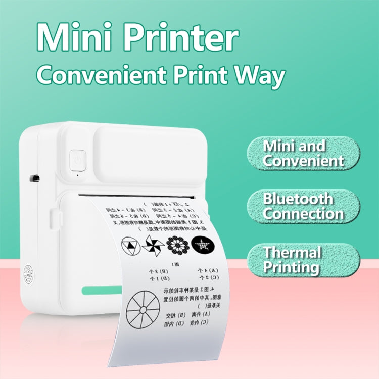 C19 200DPI Student Homework Printer Bluetooth Inkless Pocket Printer Pink Printer Paper x 5 - Printer by PMC TechLife | Online Shopping South Africa | PMC TechLife