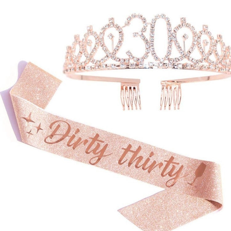 WM-02 Crystal Diamond Birthday Party Wedding Updo Crown, Color: Rose Gold 30 - Head Bands by PMC Jewellery | Online Shopping South Africa | PMC Jewellery