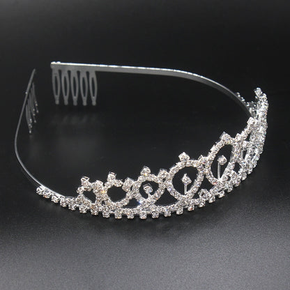 WM-02 Crystal Diamond Birthday Party Wedding Updo Crown, Color: Rose Gold 30 - Head Bands by PMC Jewellery | Online Shopping South Africa | PMC Jewellery