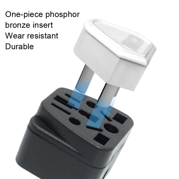 10 PCS WY-6 10A 250V Porous US Conversion Plug(Black) - Plug Adaptor by PMC TechLife | Online Shopping South Africa | PMC TechLife | Buy Now Pay Later Mobicred