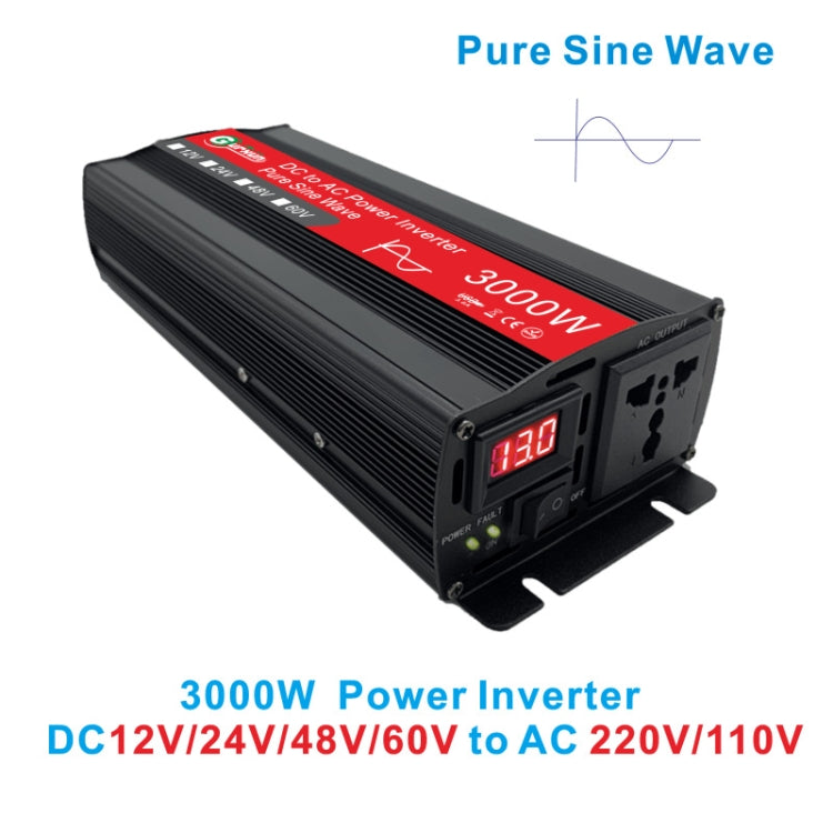 Gurxun Sine Wave Inverter 3000W 12/24/48/60V To 220V Car Boost Converter, Specification: 24V-220V -  by PMC Jewellery | Online Shopping South Africa | PMC Jewellery