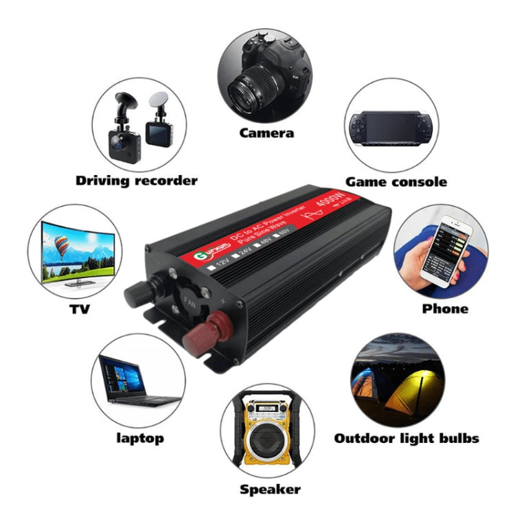 Gurxun 4000W Home Car Power Converter Sine Wave Inverter, Specification: 12V To 220V - free shipping - PMC TechLife - Order now!