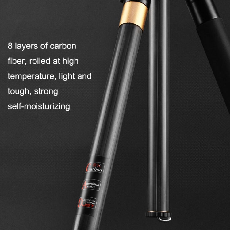 QingZhuangShiDai Q222C SLR Camera Carbon Fiber Portable Travel Tripod(Black) - free shipping - PMC Jewellery - Order now!