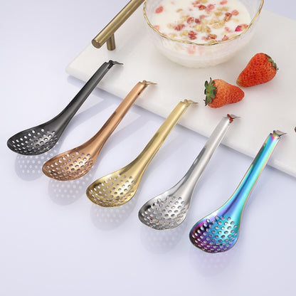 2 PCS 304 Stainless Steel Small Caviar Colander Molecular Cooking Spoon, Color: Rose Gold - Gadgets by PMC Jewellery | Online Shopping South Africa | PMC Jewellery | Buy Now Pay Later Mobicred