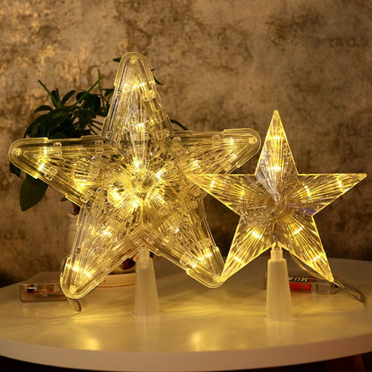 Christmas Tree Top Light LED Glowing Star Lights, Size: Small EU Plug(Warm White) - Decoration Lamps by PMC Jewellery | Online Shopping South Africa | PMC Jewellery