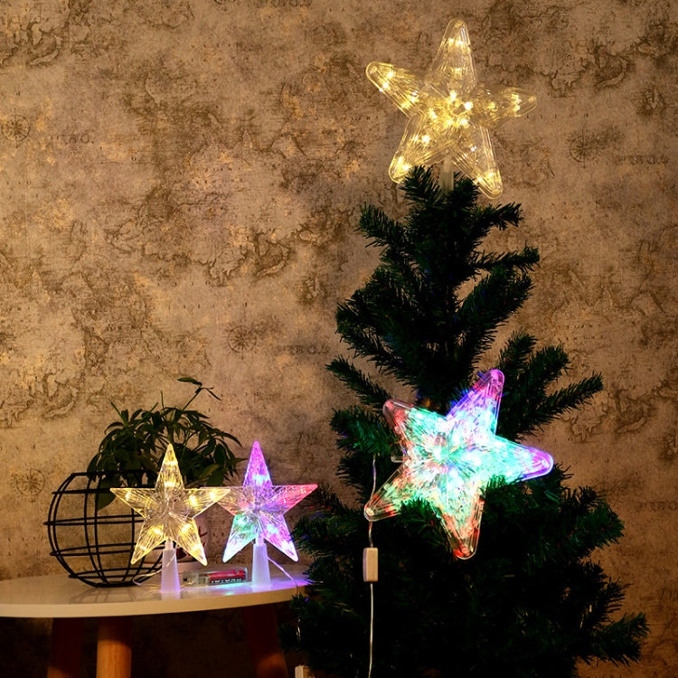 Christmas Tree Top Light LED Glowing Star Lights, Size: Small EU Plug(Warm White) - Decoration Lamps by PMC Jewellery | Online Shopping South Africa | PMC Jewellery