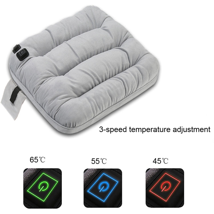 10W 5V USB Adjustable Temperature Graphene Heated Cushion Office Chair Cushion(Light Grey) - Cushions & Pillows by PMC Jewellery | Online Shopping South Africa | PMC Jewellery | Buy Now Pay Later Mobicred