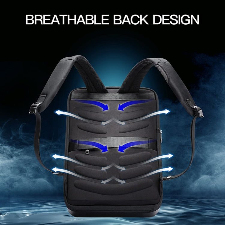 Bopai 61-93318A Hard Shell Waterproof Expandable Backpack with USB Charging Hole, Spec: Regular (Black) - free shipping - PMC TechLife - Order now!