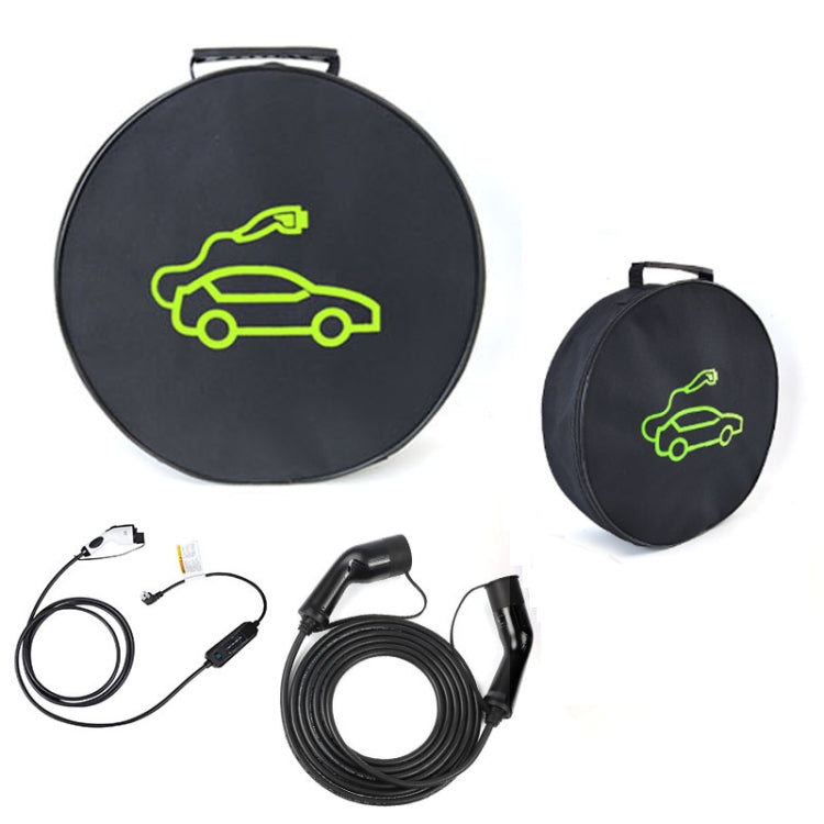 Car Charging Cable Storage Bag Carry Bag For Electric Vehicle Charger Plugs,Spec: Round  With Logo - EV Charger Accessories by PMC Jewellery | Online Shopping South Africa | PMC Jewellery