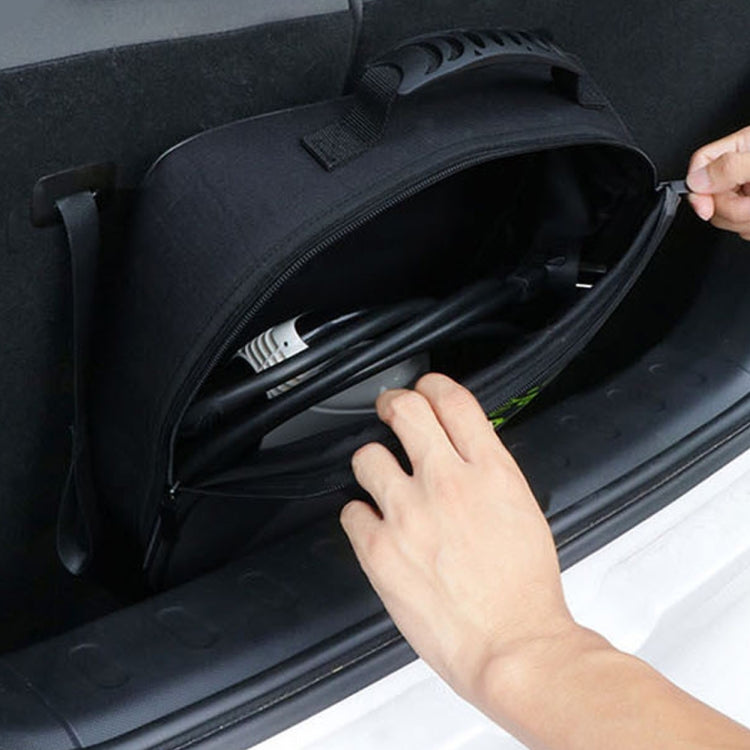 Car Charging Cable Storage Bag Carry Bag For Electric Vehicle Charger Plugs,Spec: Round  With Logo - EV Charger Accessories by PMC Jewellery | Online Shopping South Africa | PMC Jewellery