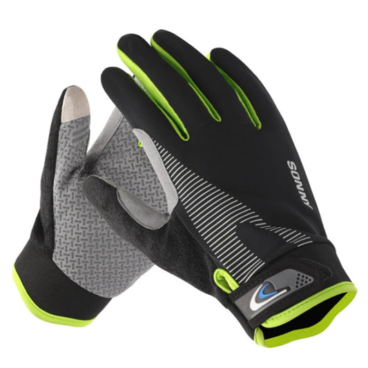 1 Pair QX0002 Sports Sunscreen Touch Screen Non-slip Wear Resistant Shock Absorbing Cycling Gloves, Size: L(Green) - Cycling Gloves by PMC Jewellery | Online Shopping South Africa | PMC Jewellery | Buy Now Pay Later Mobicred