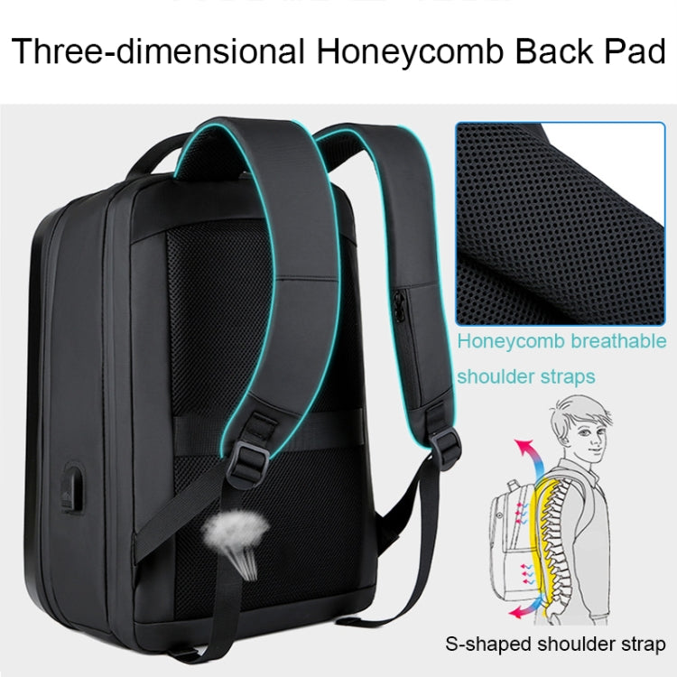 160 Large Capacity ABS Waterproof Laptop Backpack with USB Charging Port(Black) - Backpack by PMC TechLife | Online Shopping South Africa | PMC TechLife | Buy Now Pay Later Mobicred