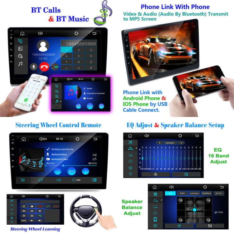 C7001 7 inch Touch Screen Built-In CarPlay Car MP5 Player, Style: Standard+4 Light Camera - Car MP3 & MP4 & MP5 by PMC TechLife | Online Shopping South Africa | PMC TechLife | Buy Now Pay Later Mobicred
