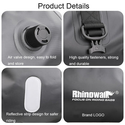 Rhinowalk MT20450 45L Large Capacity Portable Waterproof Motorcycle Tail Bag(Black) - Bags & Luggages by Rhinowalk | Online Shopping South Africa | PMC Jewellery | Buy Now Pay Later Mobicred