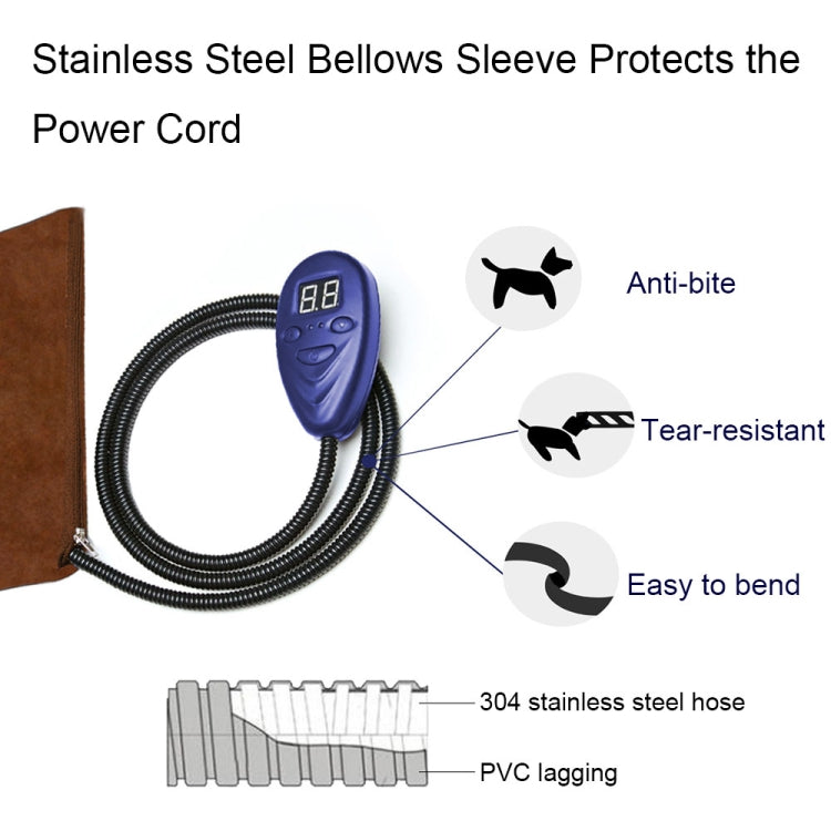 65x40cm Coffee 12V Low Voltage Multifunctional Warm Pet Heating Pad Pet Electric Blanket(AU Plug) - Pads by PMC TechLife | Online Shopping South Africa | PMC TechLife | Buy Now Pay Later Mobicred