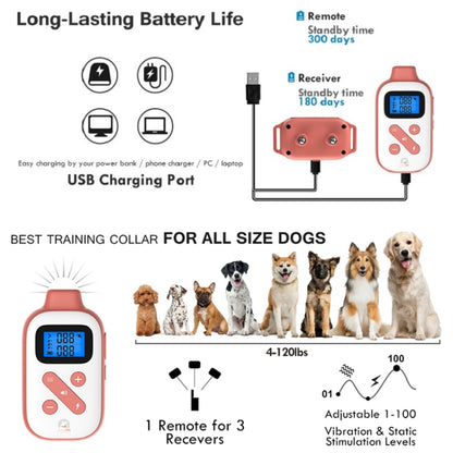 PaiPaitek PD523 1000m Remote Control Rechargeable Waterproof Dog Trainer - Training Aids by PaiPaitek | Online Shopping South Africa | PMC Jewellery | Buy Now Pay Later Mobicred