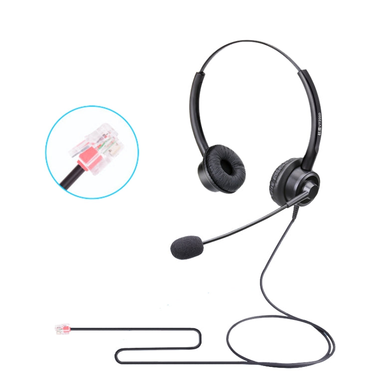 VT200D Double Ears Telephone Headset Operator Headset With Mic,Spec: Crystal Head - Microphones & Headsets by PMC Jewellery | Online Shopping South Africa | PMC Jewellery | Buy Now Pay Later Mobicred