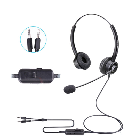 VT200D Double Ears Telephone Headset Operator Headset With Mic,Spec: PC Double Plug with Tuning - Microphones & Headsets by PMC Jewellery | Online Shopping South Africa | PMC Jewellery | Buy Now Pay Later Mobicred