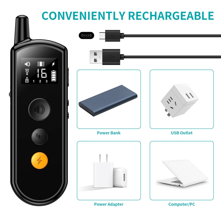 Remote Dog Trainer Rechargeable Waterproof Pet Electric Shock Collar Receiver+Remote Control - Collars by PMC Jewellery | Online Shopping South Africa | PMC Jewellery