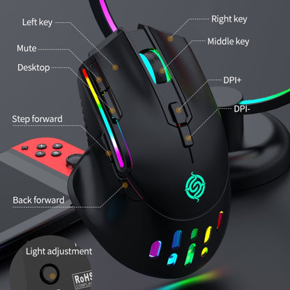 K-Snake BM520  9-button 3200DPI 2.4G RGB Wireless Dual-mode Gaming Mouse(Black) - Wireless Mice by K-Snake | Online Shopping South Africa | PMC Jewellery | Buy Now Pay Later Mobicred