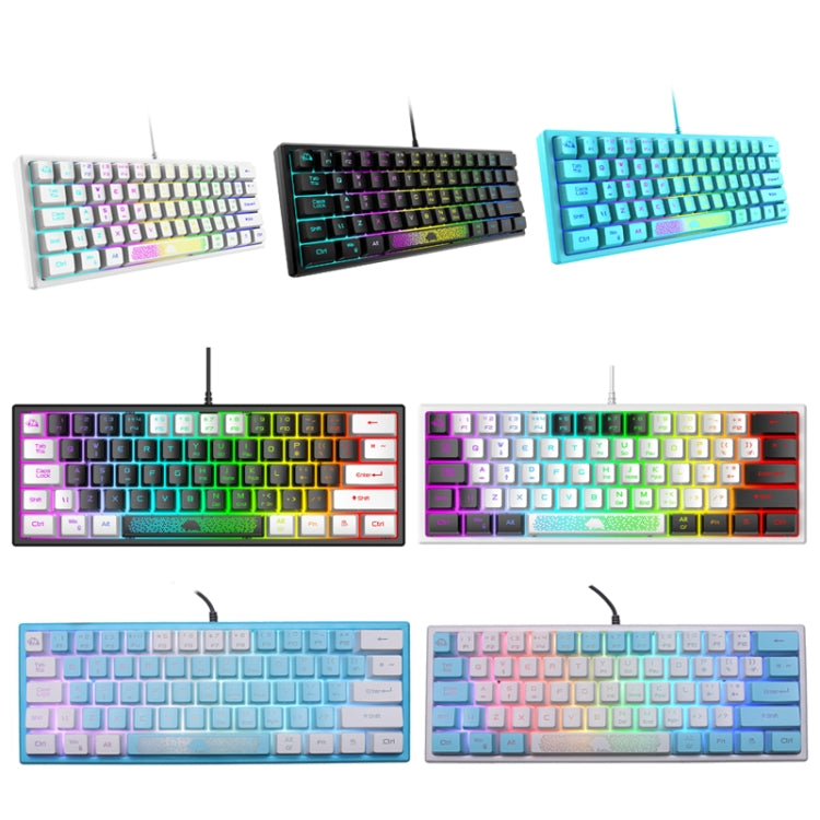 ZIYOULANG K61 62 Keys Game RGB Lighting Notebook Wired Keyboard, Cable Length: 1.5m(Blue) - Wired Keyboard by ZIYOULANG | Online Shopping South Africa | PMC Jewellery | Buy Now Pay Later Mobicred