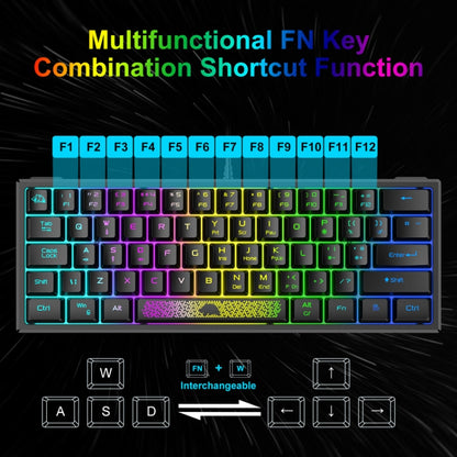 ZIYOULANG K61 62 Keys Game RGB Lighting Notebook Wired Keyboard, Cable Length: 1.5m(Blue) - Wired Keyboard by ZIYOULANG | Online Shopping South Africa | PMC Jewellery | Buy Now Pay Later Mobicred