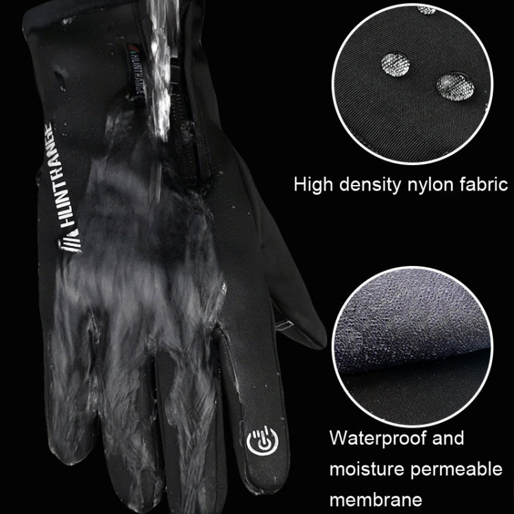 HUNTRANGE A022 Outdoor Waterproof Touch Screen Riding Keep Warm Gloves, Size: M(Gray) - Cycling Gloves by HUNTRANGE | Online Shopping South Africa | PMC TechLife | Buy Now Pay Later Mobicred