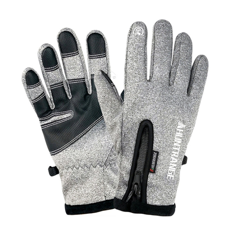 HUNTRANGE A022 Outdoor Waterproof Touch Screen Riding Keep Warm Gloves, Size: M(Gray) - Cycling Gloves by HUNTRANGE | Online Shopping South Africa | PMC TechLife | Buy Now Pay Later Mobicred
