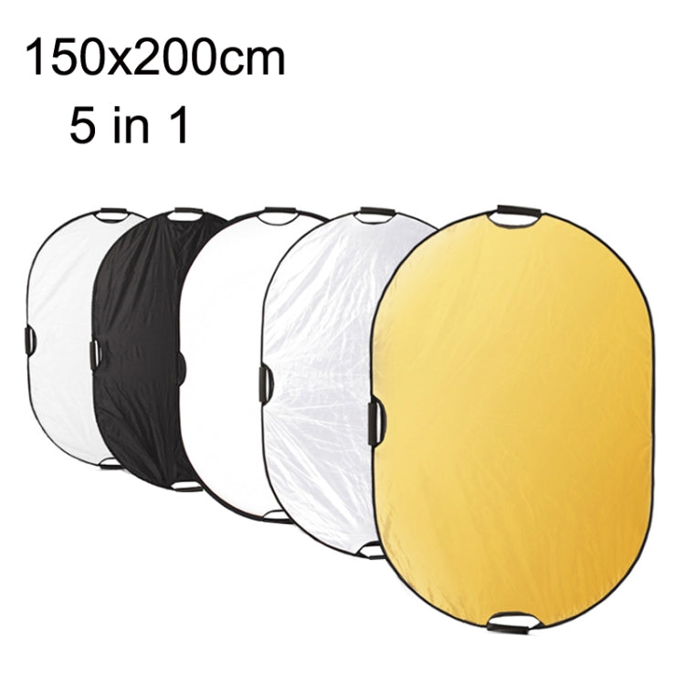Selens  5 In 1 (Gold / Silver  / White / Black / Soft Light) Folding Reflector Board, Size: 150x200cm - free shipping - PMC TechLife - Order now!