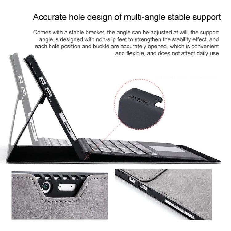For Microsoft Surface Pro 8 Tablet Protective Case Holder(Microfiber Lambskin Texture Black Case) - Others by PMC TechLife | Online Shopping South Africa | PMC TechLife