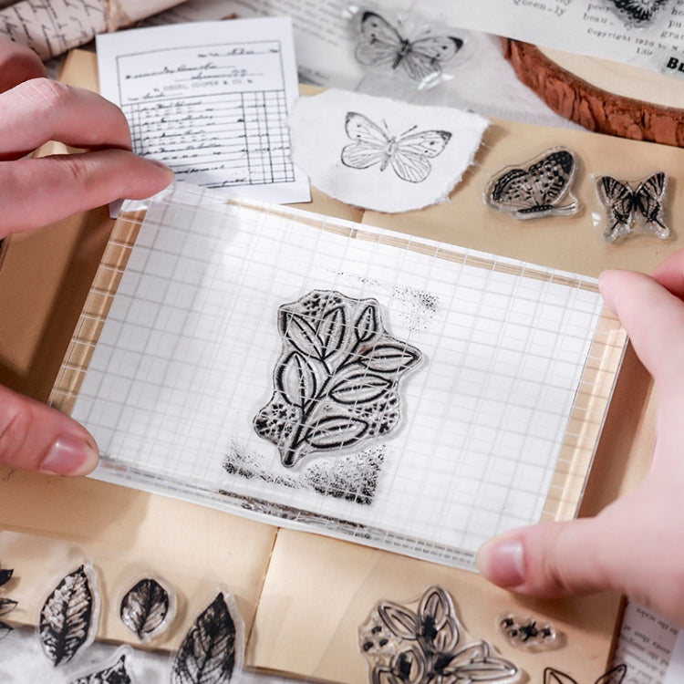 5 PCS Vintage Botanical Arrangement Handbook Clear Silicone Stamp(Butterfly) - Handbook Decorative Stickers by PMC Jewellery | Online Shopping South Africa | PMC Jewellery