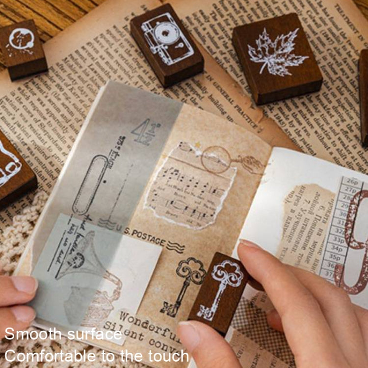 MOCARD 7 In 1 Wooden Stamp Set Handbook DIY Material(Senyu Traveler) - Handbook Decorative Stickers by MOCARD | Online Shopping South Africa | PMC TechLife | Buy Now Pay Later Mobicred