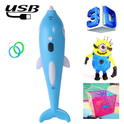 Children 3D Printing Pen Low Temperature Intelligent Screen Display Voice Drawing Pen, Style:, Color: 3 Colors (Blue) - 3D Printer by PMC Jewellery | Online Shopping South Africa | PMC Jewellery | Buy Now Pay Later Mobicred