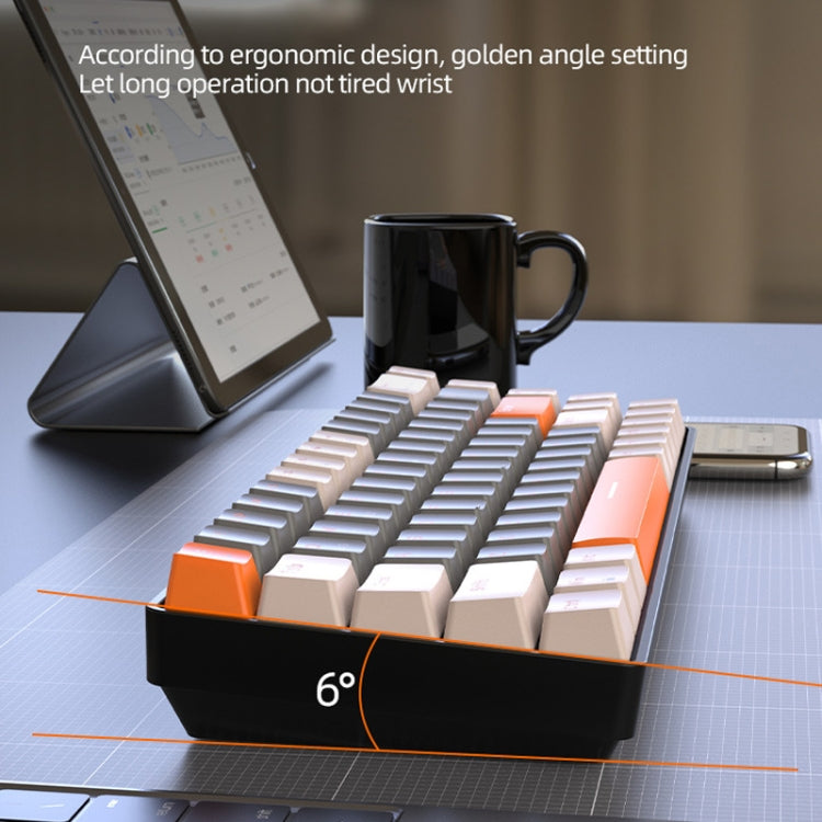 ZIYOU LANG K68 68 Keys Bluetooth Wireless Dual Model Mechanical Keyboard, Style: Green Shaft Version (Gray) - free shipping - PMC Jewellery - Order now!