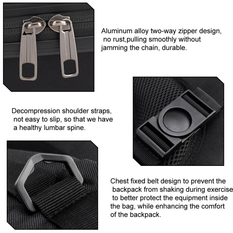 For DJI AVATA  Storage Bag Hard Shell Waterproof Shoulder Bag Backpack(Metal Gray) - Case & Bags by PMC TechLife | Online Shopping South Africa | PMC TechLife
