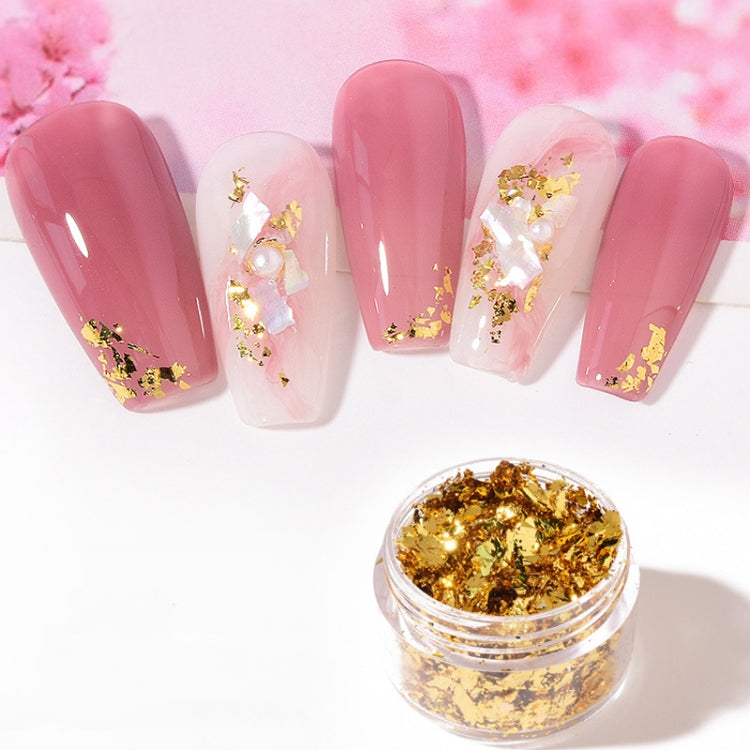 10 PCS K Gold Tin Foil Nail Decoration Nail Polish Adhesive Sticker(03 Copper Gold) - Nail Stickers by PMC Jewellery | Online Shopping South Africa | PMC Jewellery | Buy Now Pay Later Mobicred