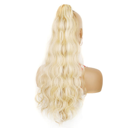 MST08 Adhesive Tie-On Wigs Ponytail Fluffy Long Curly Wigs High-Ponytail(1B) - Wigs by PMC Jewellery | Online Shopping South Africa | PMC Jewellery