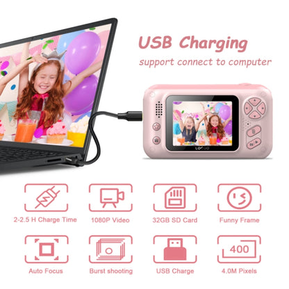 2.4 Inch Children HD Reversible Photo SLR Camera, Color: Pink + 16G Memory Card + Card Reader - Children Cameras by PMC Jewellery | Online Shopping South Africa | PMC Jewellery | Buy Now Pay Later Mobicred