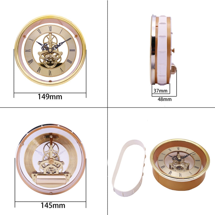 Metal See-through Quartz Clock Gear Clock DIY Accessories 149mm Golden Clock Head - DIY Clocks by PMc TechLife | Online Shopping South Africa | PMc TechLife | Buy Now Pay Later Mobicred