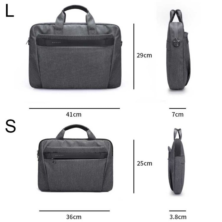 BANGE BG-2558 Large-capacity Waterproof and Wear-resistant Laptop Handbag, Size: L (Black) - 15.6 - 17 inch by BANGE | Online Shopping South Africa | PMC Jewellery | Buy Now Pay Later Mobicred