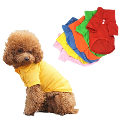 Candy Coloured Dog T-Shirt Short Sleeve Pet Clothing, Size: M(Blue) - Clothing by PMC Jewellery | Online Shopping South Africa | PMC Jewellery