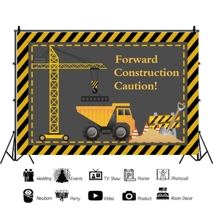 1.5m x 1m  Construction Vehicle Series Happy Birthday Photography Background Cloth(Mdn09841) - Birthday Party by PMC Jewellery | Online Shopping South Africa | PMC Jewellery