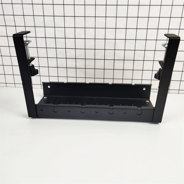 Stretchable Under Desk Cable Management Tray Carbon Steel Cable Organizer Cable Storage Rack(Black) - Shelf & Hooks by PMC Jewellery | Online Shopping South Africa | PMC Jewellery