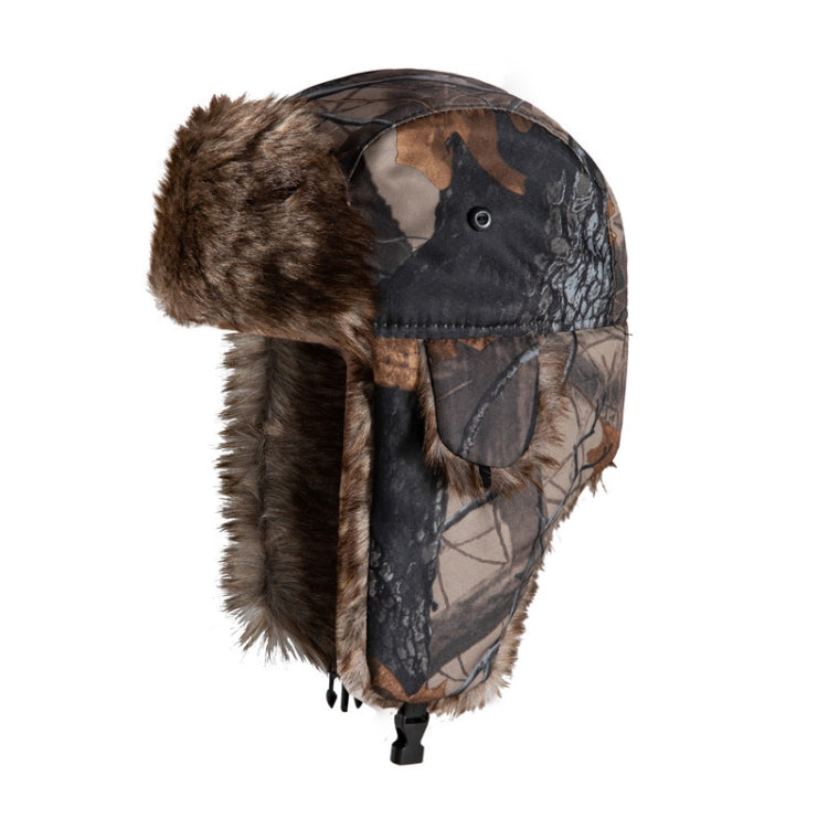 Earflap Hat Camouflage Warm Winter Elderly Hat Cap Thick Flaps Ski Hat, Size: Free Size(Gray) - Bomber Hats by PMC Jewellery | Online Shopping South Africa | PMC Jewellery