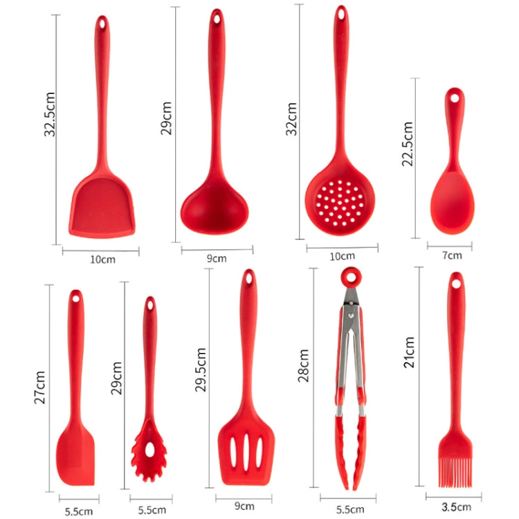 2pcs Non-stick High Temperature Resistant Silicone Cookware, Style: Rice Spoon(Red) - Cooking Tools by PMC Jewellery | Online Shopping South Africa | PMC Jewellery