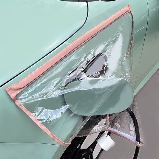 Electric Vehicle Charging Port Magnetic Transparent Rain Cover(Pink) - Waterproof Covers by PMC Jewellery | Online Shopping South Africa | PMC Jewellery