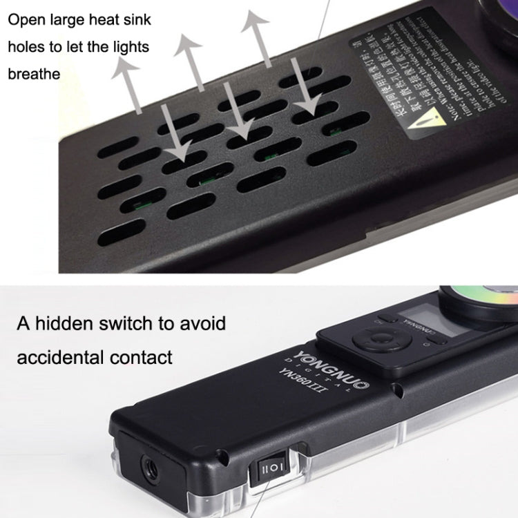 YONGNUO YN360III RGB Colorful Stick Light Hand Holds LED Photography Fili Lights, Spec: Standard+Power Cord - free shipping - PMC TechLife - Order now!