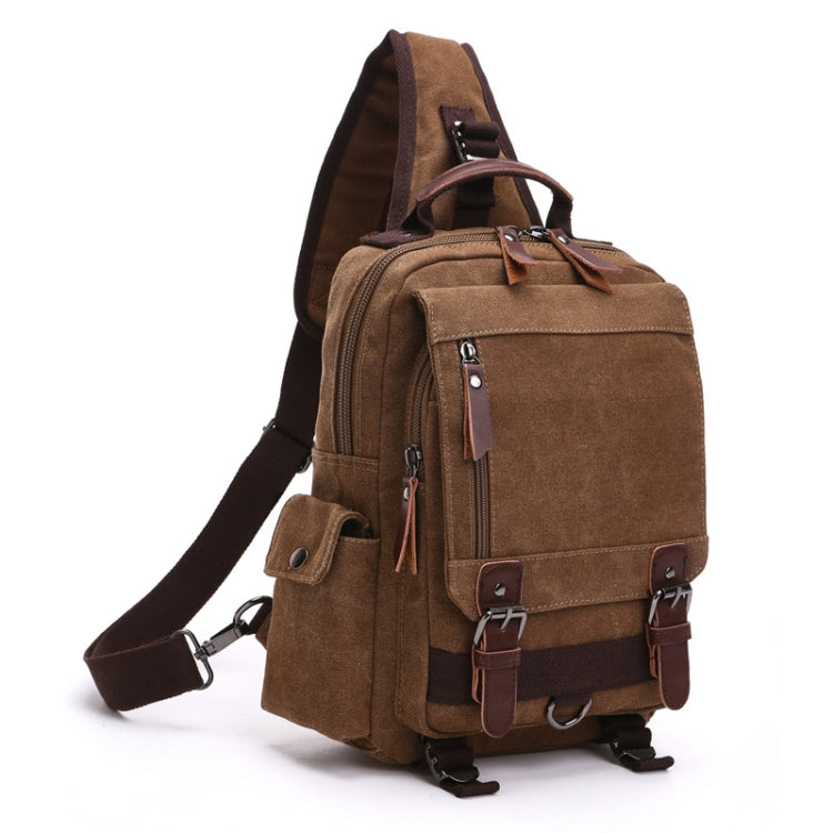 Outdoor Travel Messenger Canvas Chest Bag, Color: Brown - Crossbody Bags by PMC Jewellery | Online Shopping South Africa | PMC Jewellery