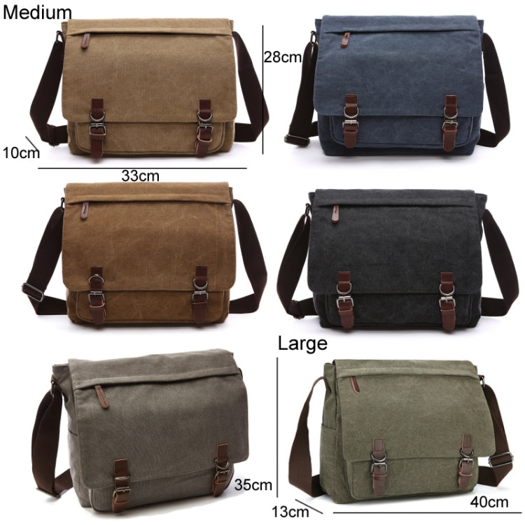 Versatile Canvas Shoulder Messenger Bag Business Computer Bag, Color: Black Large - free shipping - PMC TechLife - Order now!
