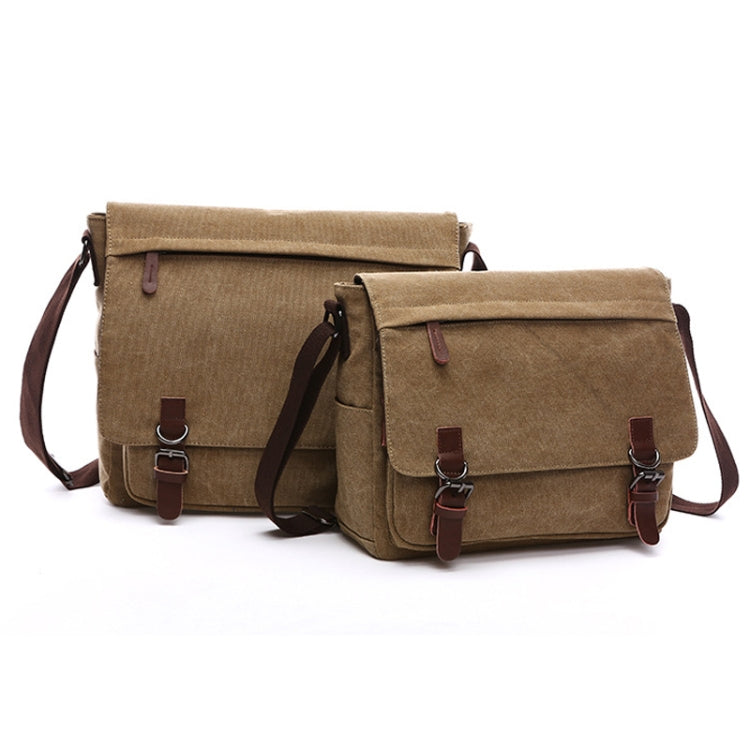 Versatile Canvas Shoulder Messenger Bag Business Computer Bag, Color: Coffee Medium - Single-shoulder Bags by PMC Jewellery | Online Shopping South Africa | PMC Jewellery